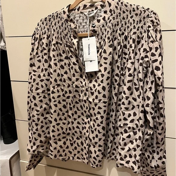 NWT Thakoon Smocked Blouse - M - Picture 1 of 5